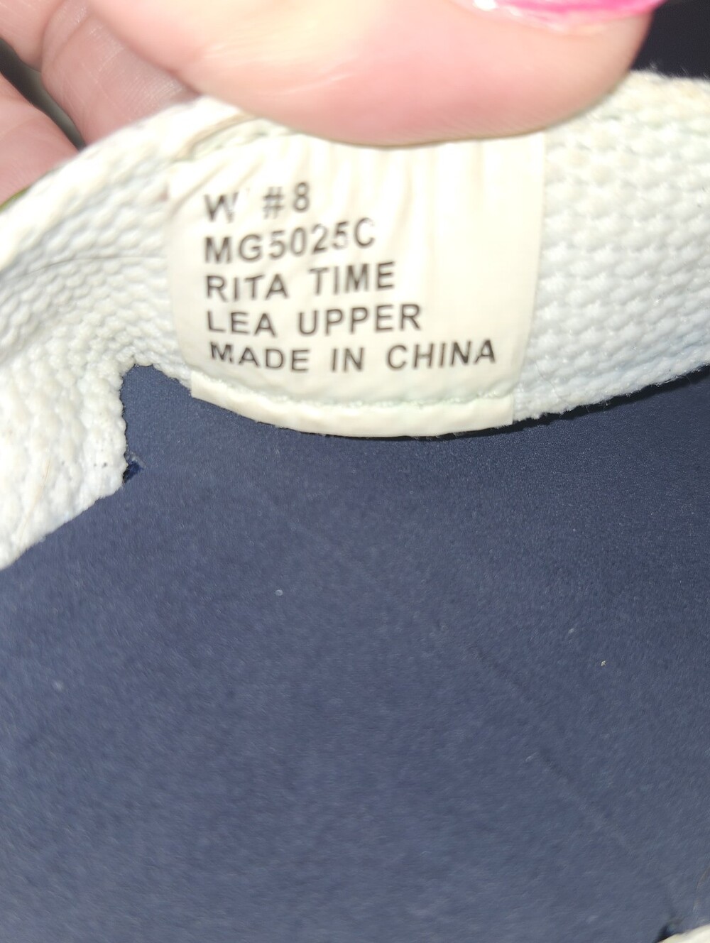 Margaritaville Navy Blue & Bright Green "Rita Time" Leather Upper Flip Flops, 8 - Picture 11 of 11